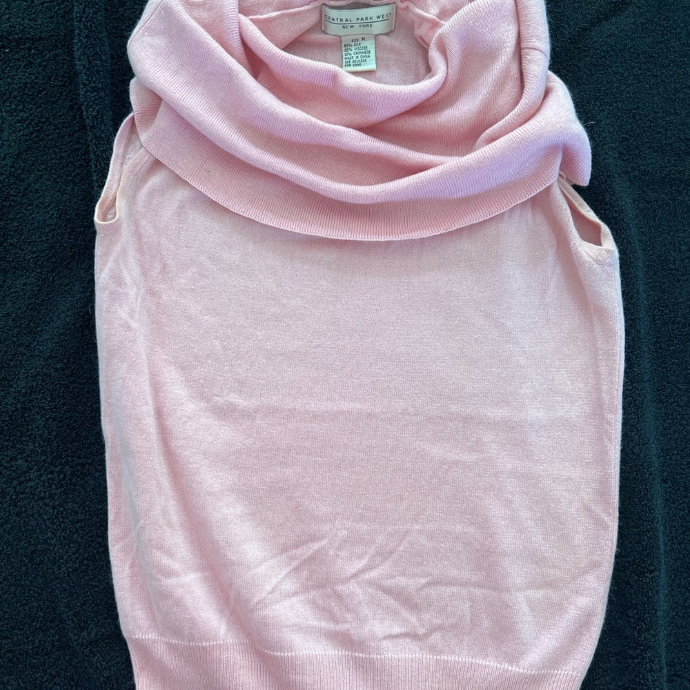 Central Park West Pink Sleeveless Sweater
